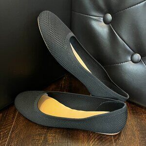Lucky Brand Women’s Black Knit Slip-On Flats Shoes Size 10 NWOT